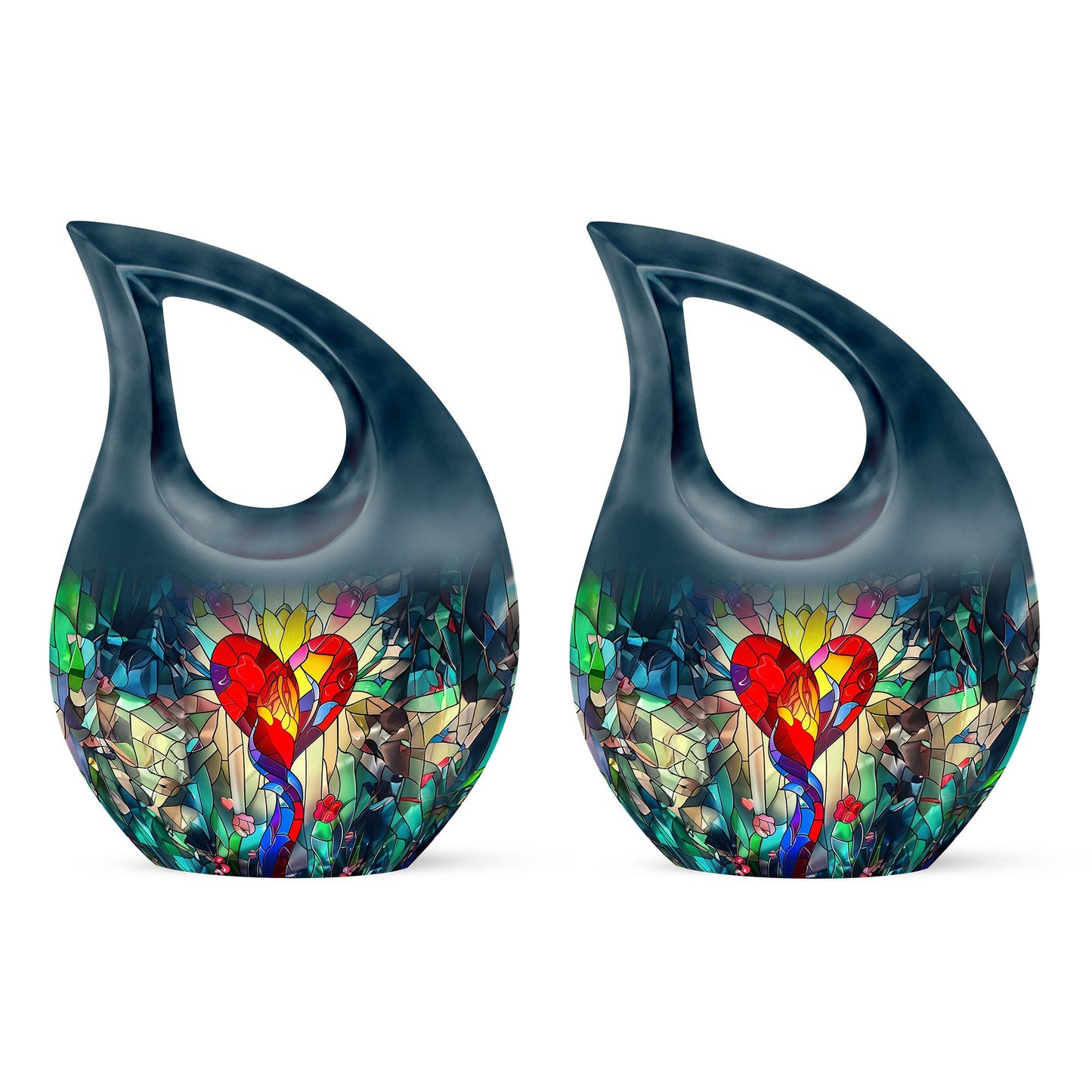 Glass Artistic Cremation Urn for Men - 10-inch, 200 cu in - Yatskia
