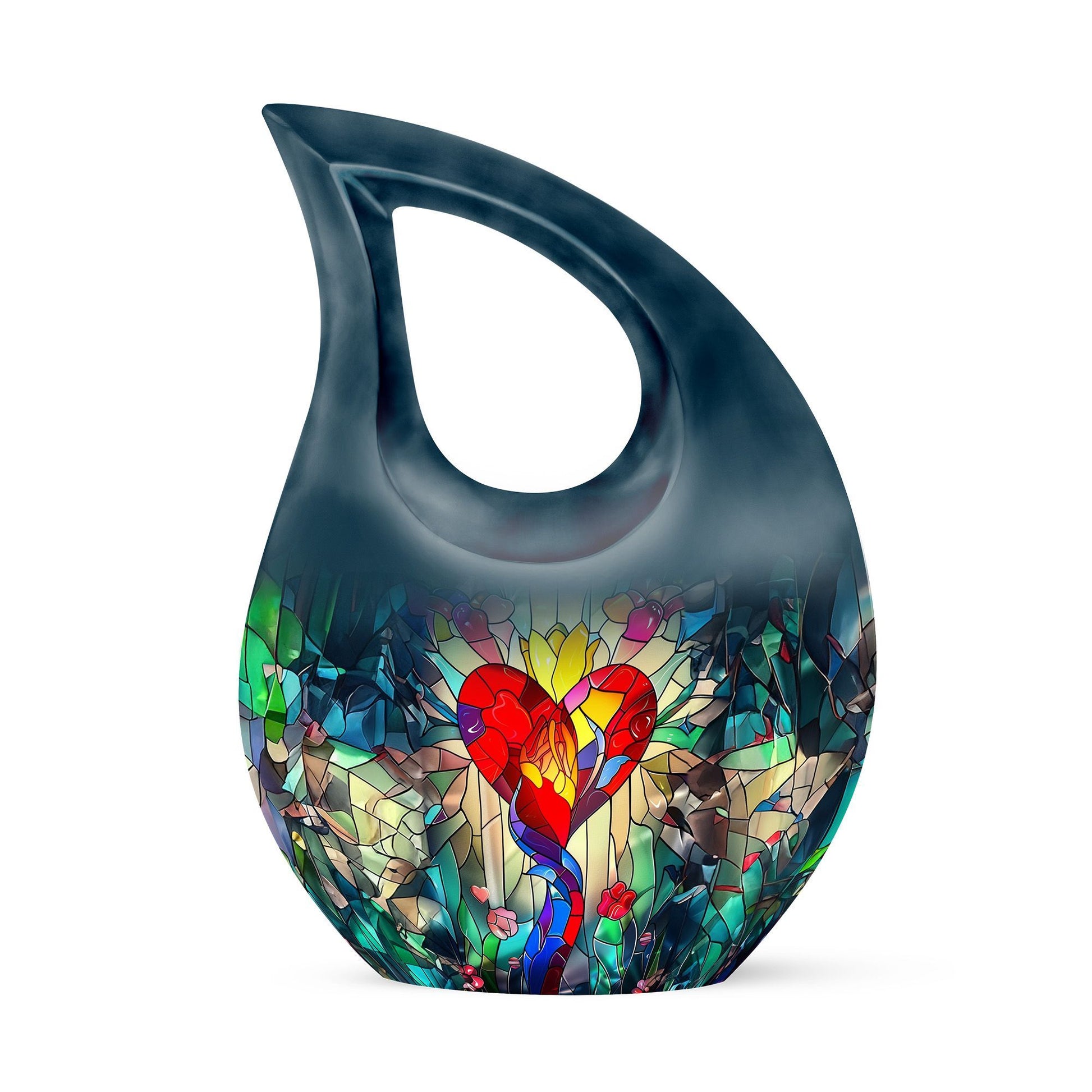 10-inch stained glass urn