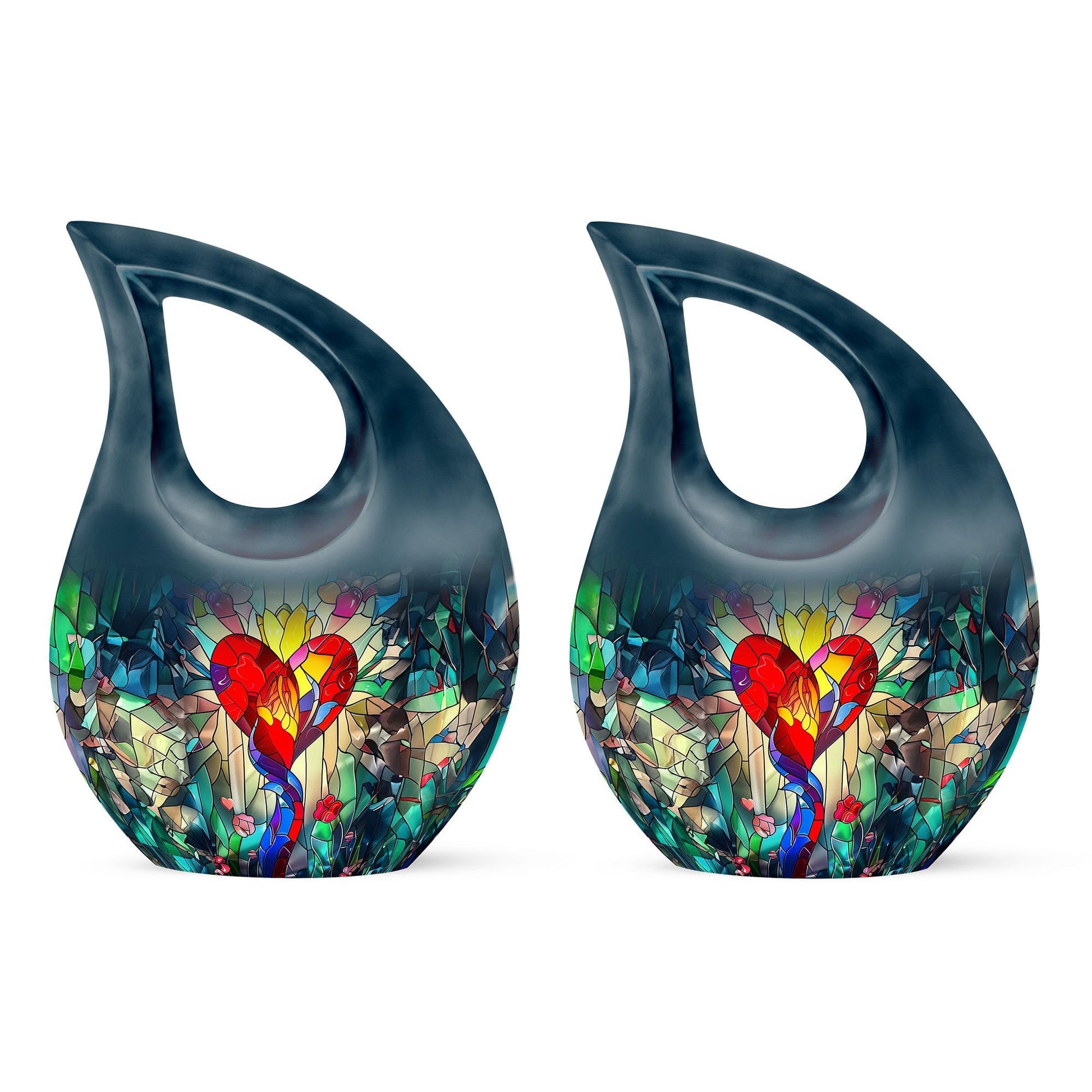 10-inch stained glass urn