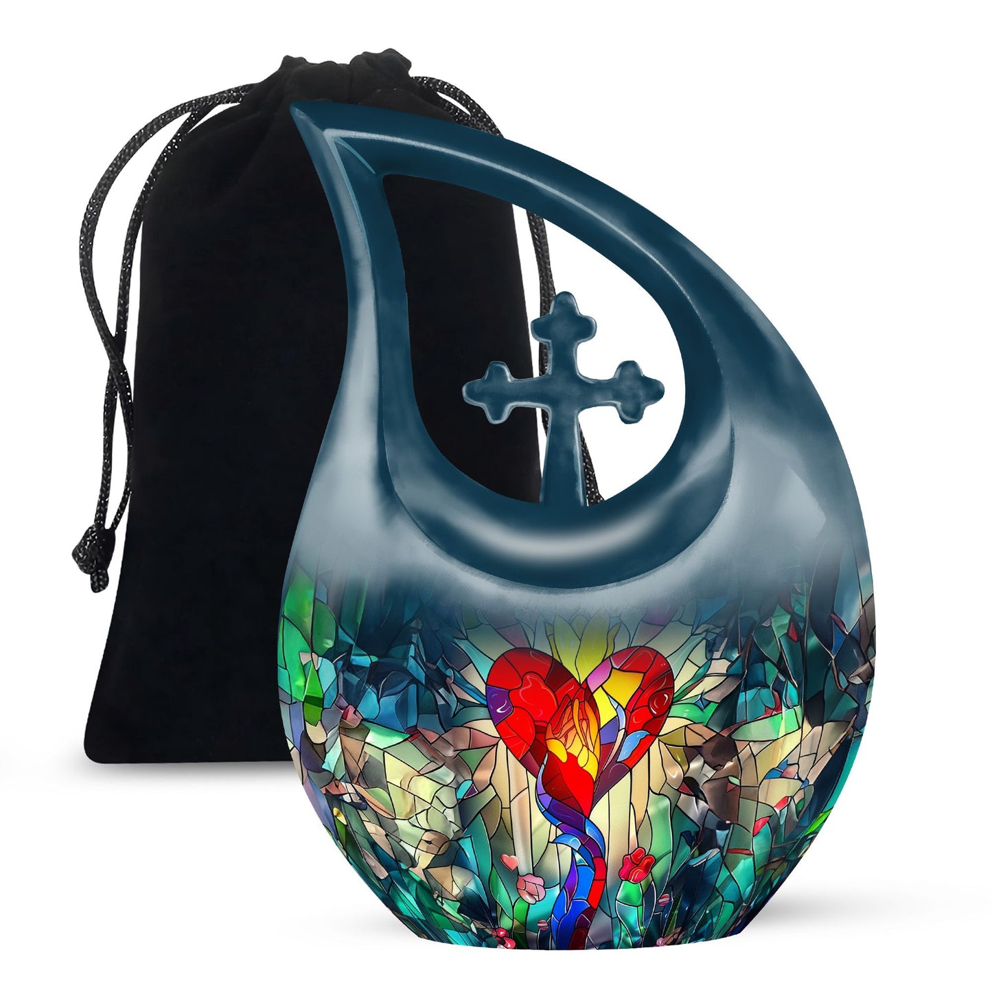 Glass Artistic Cremation Urn for Men - 10-inch, 200 cu in - Yatskia