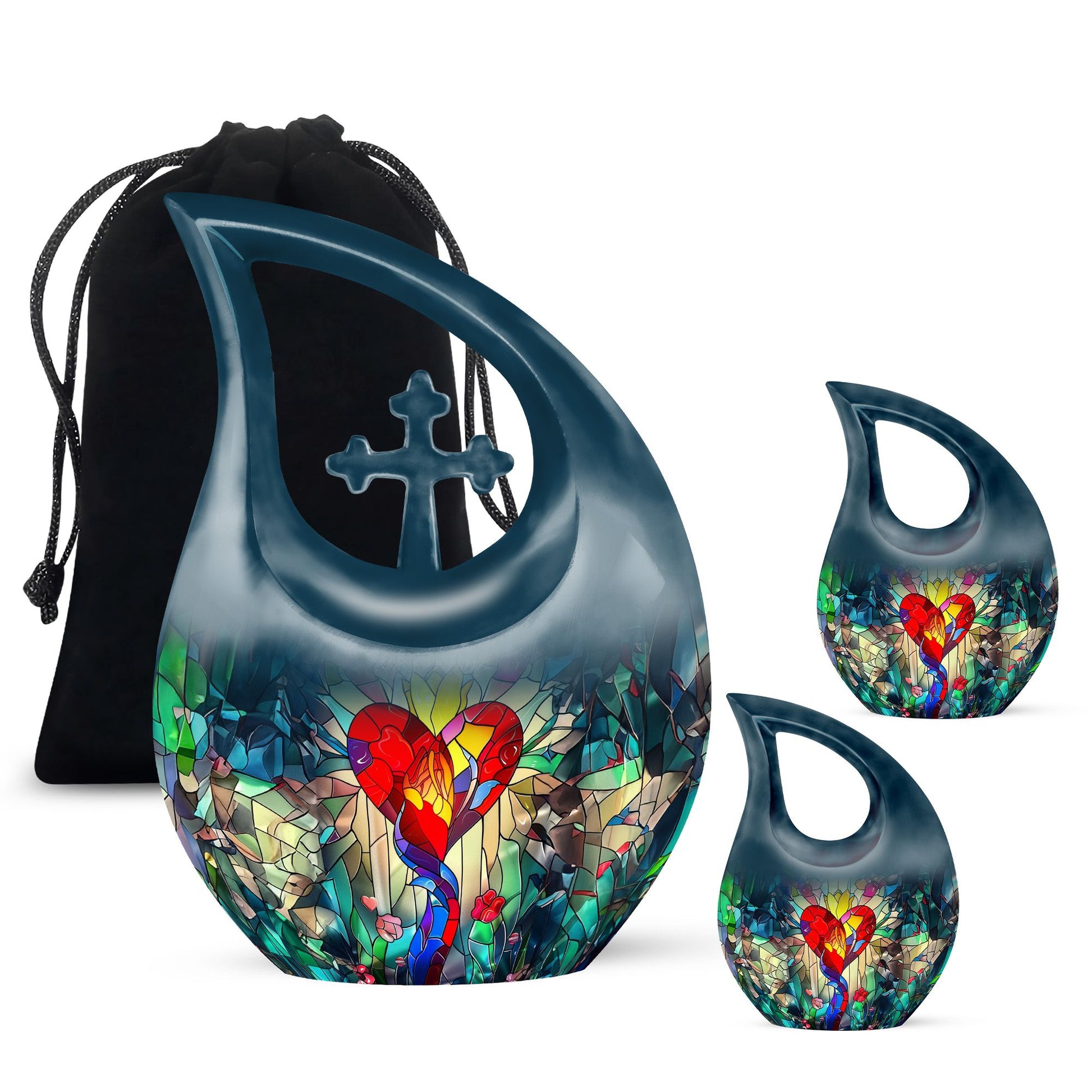 10-inch stained glass urn