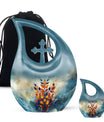 Stained Glass Cross Drop Cremation Urn