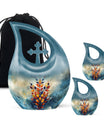 Stained Glass Cremation Urns Large & Small Combo - Funeral Urns For Man