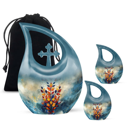 Glass Artistic Keepsake Urn for Human Ashes - 10-inch, 200 cu in - Yatskia