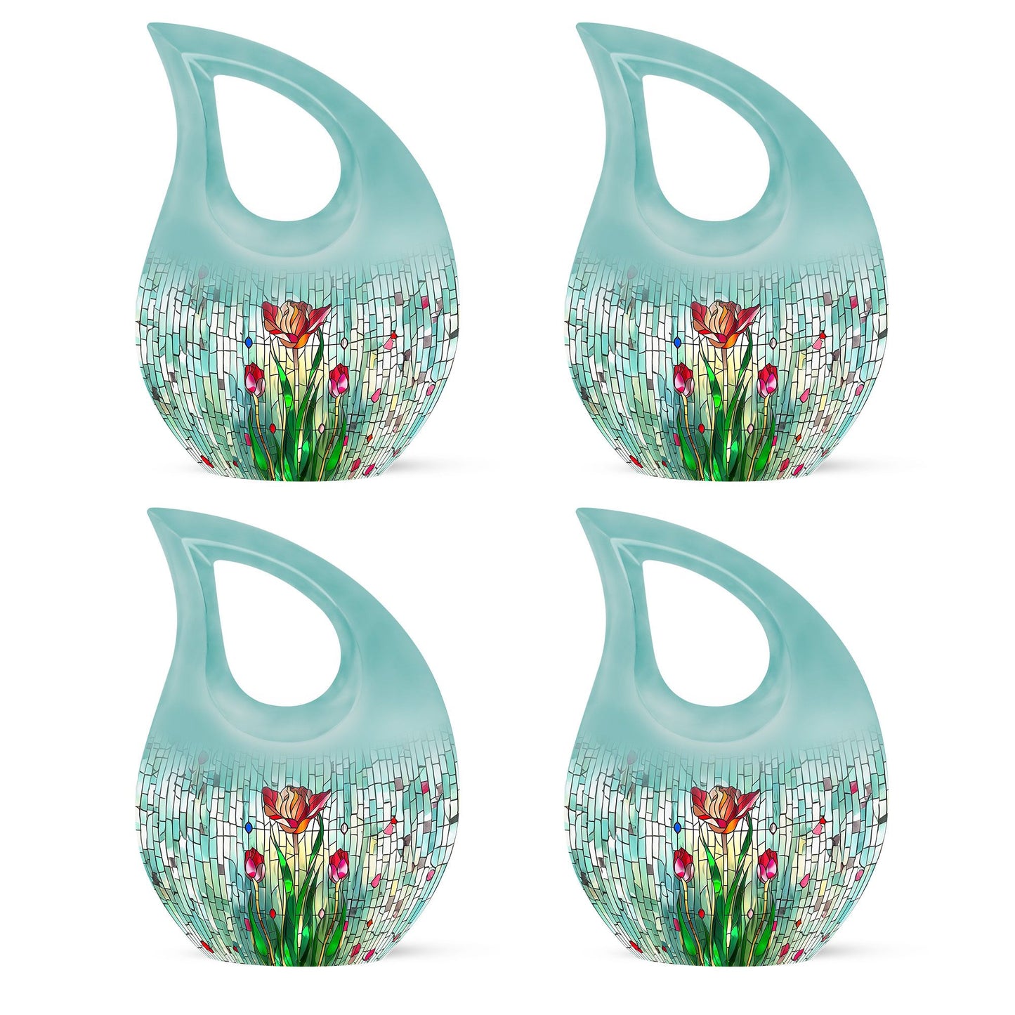 Glass Artistic Cremation Urn for Human Ashes - 10-inch, 200 cu in - Yatskia