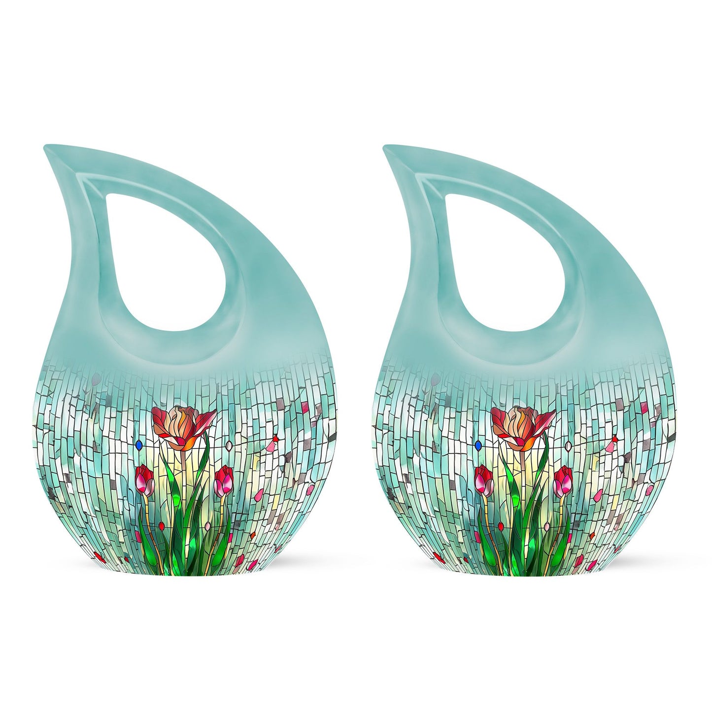 Glass Artistic Cremation Urn for Human Ashes - 10-inch, 200 cu in - Yatskia