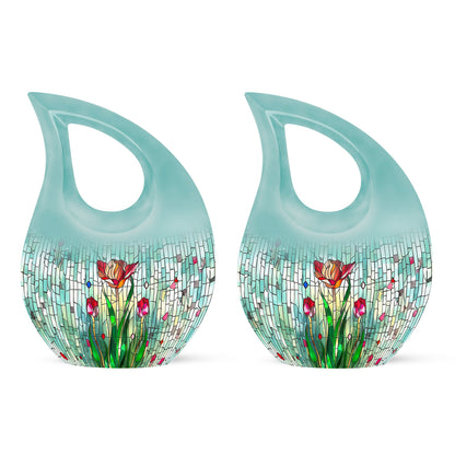 Glass Artistic Cremation Urn for Human Ashes - 10-inch, 200 cu in - Yatskia