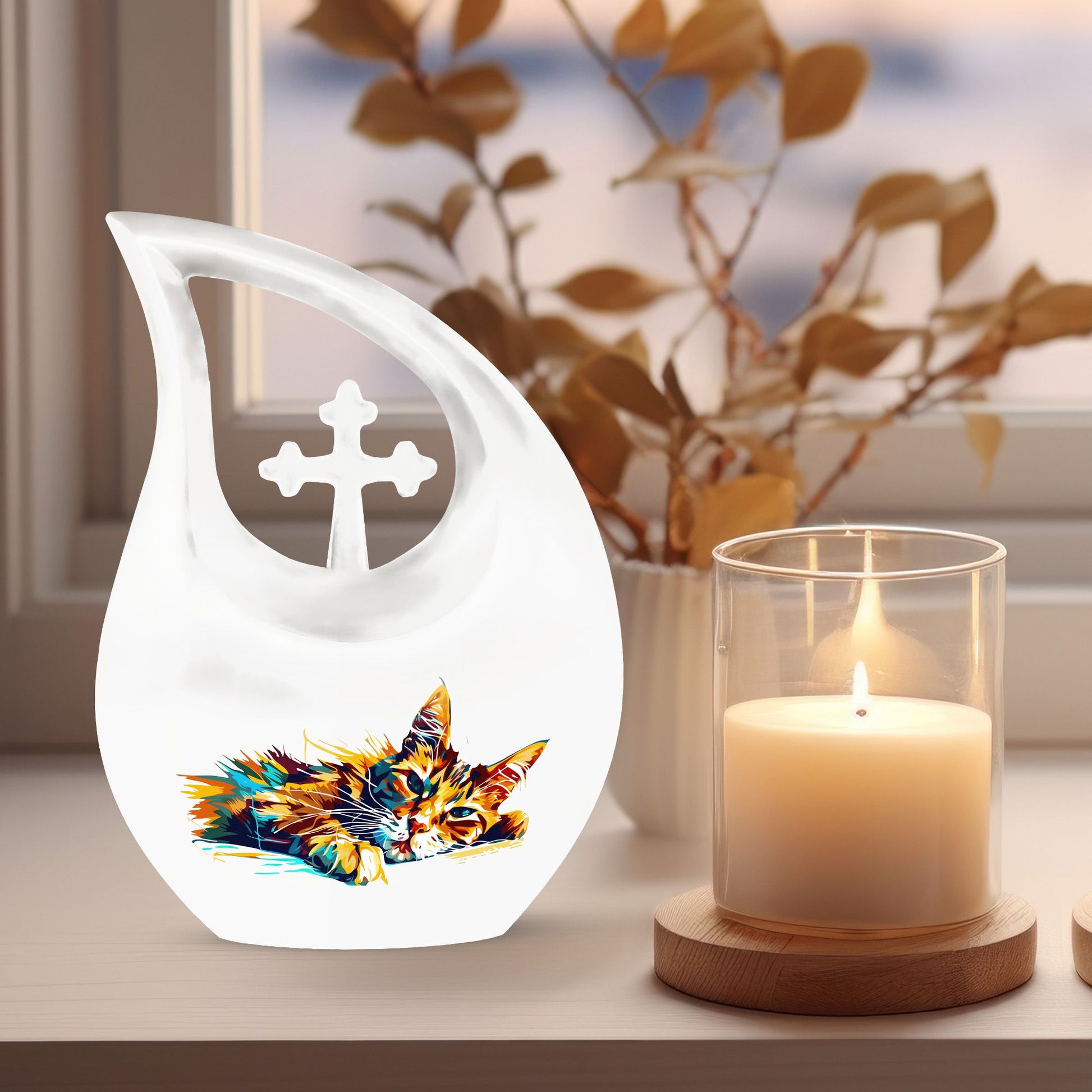 10-inch Aluminium Cat Urn 