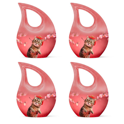 10-inch Cat-themed Cross Drop memorial Cat Urn 