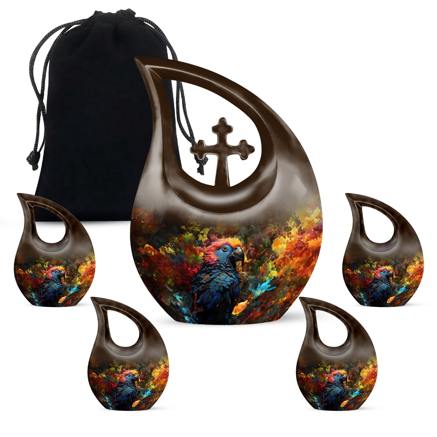 Large 10-inch Puffin Bird Urn,