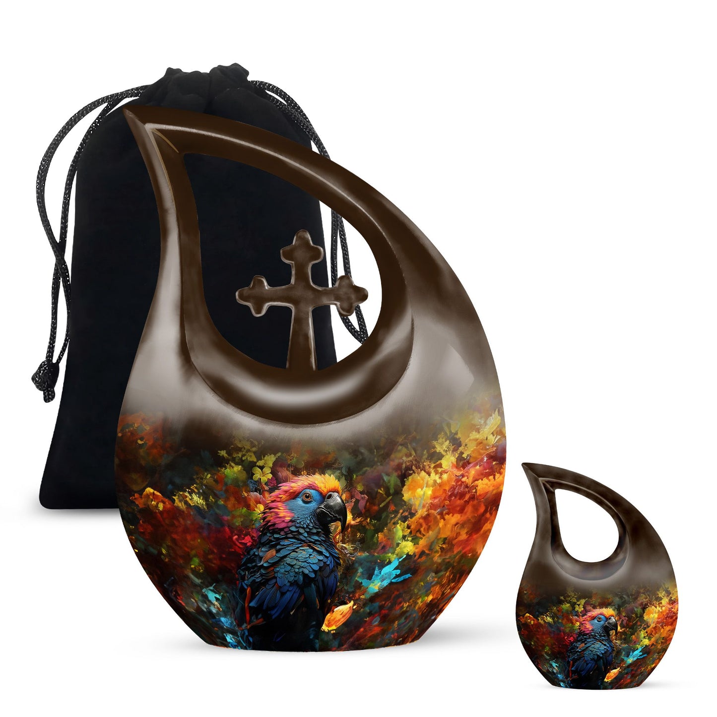 Large 10-inch Puffin Bird Urn,
