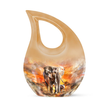 Personalized Elephant Keepsake Urn for Human Ashes - 10-inch, 200 cu in - Yatskia