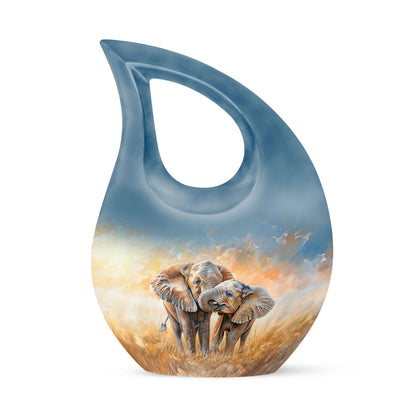 Personalized Elephant Cremation Urn for Men & Women - 10-inch, 200 cu in - Yatskia