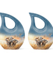 Elephant Family Decorative Urns Large Funeral, Ashes Urn For Ashes