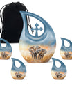 Elephant Family Decorative Urns Large Funeral, Ashes Urn For Ashes