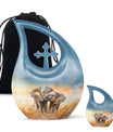 Elephant Family Decorative Urns Large Funeral, Ashes Urn For Ashes