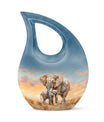 Elephant Family Cremation Urns For Men Funeral, Ashes Cremation Urn