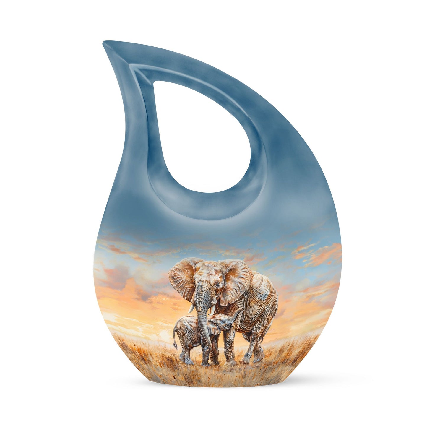 Personalized Elephant Keepsake Urn for Human Ashes - 10-inch, 200 cu in - Yatskia