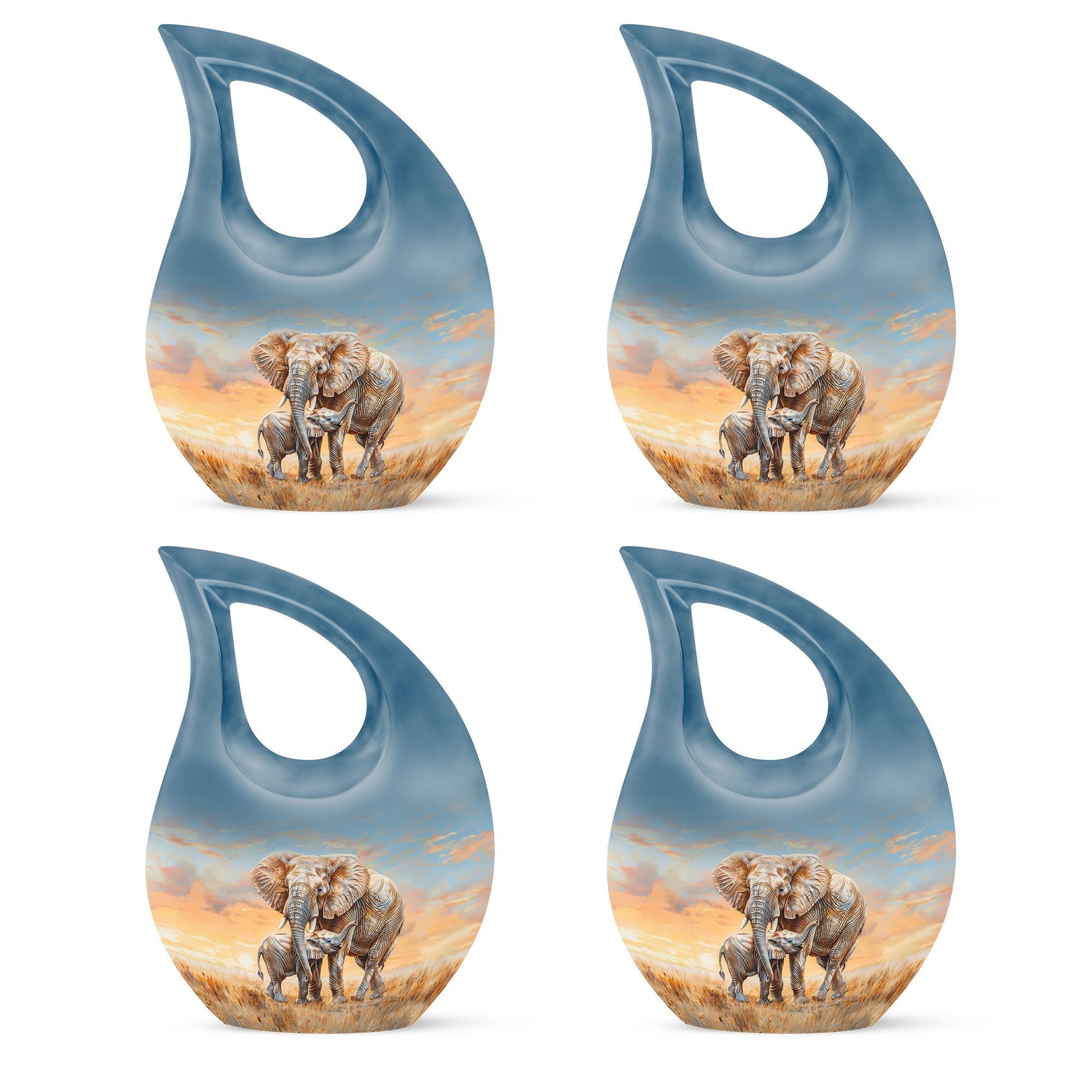 Elephant Family Cremation Urns For Men Funeral, Ashes Cremation Urn