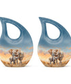 Elephant Family Cremation Urns For Men Funeral, Ashes Cremation Urn