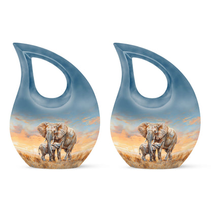 Personalized Elephant Keepsake Urn for Human Ashes - 10-inch, 200 cu in - Yatskia