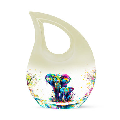 Personalized Elephant Memorial Urn for Mom - 10-inch, 200 cu in - Yatskia