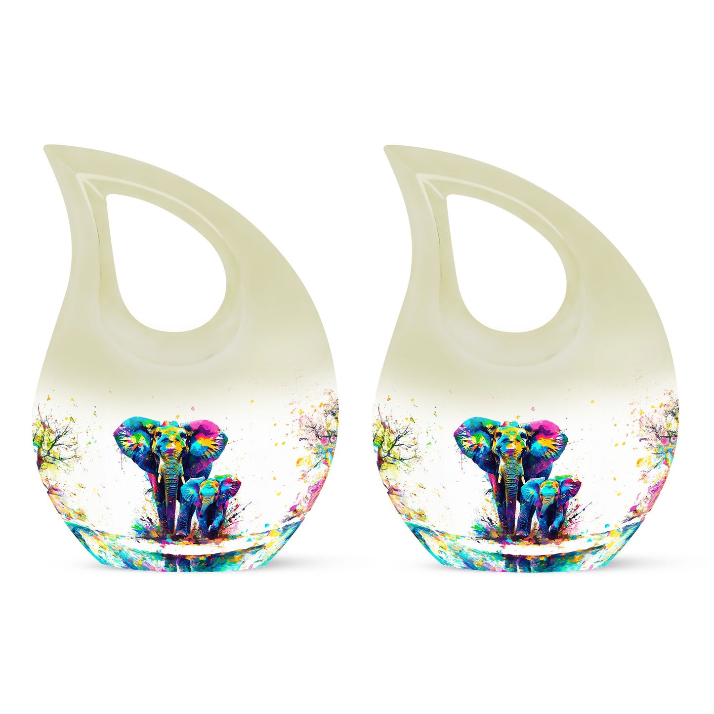 Personalized Elephant Memorial Urn for Mom - 10-inch, 200 cu in - Yatskia