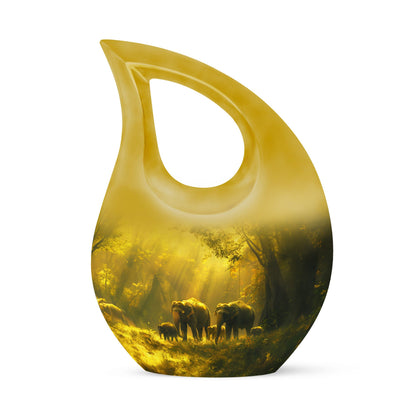 Personalized Elephant Cremation Urn for Human Ashes - 10-inch, 200 cu in - Yatskia