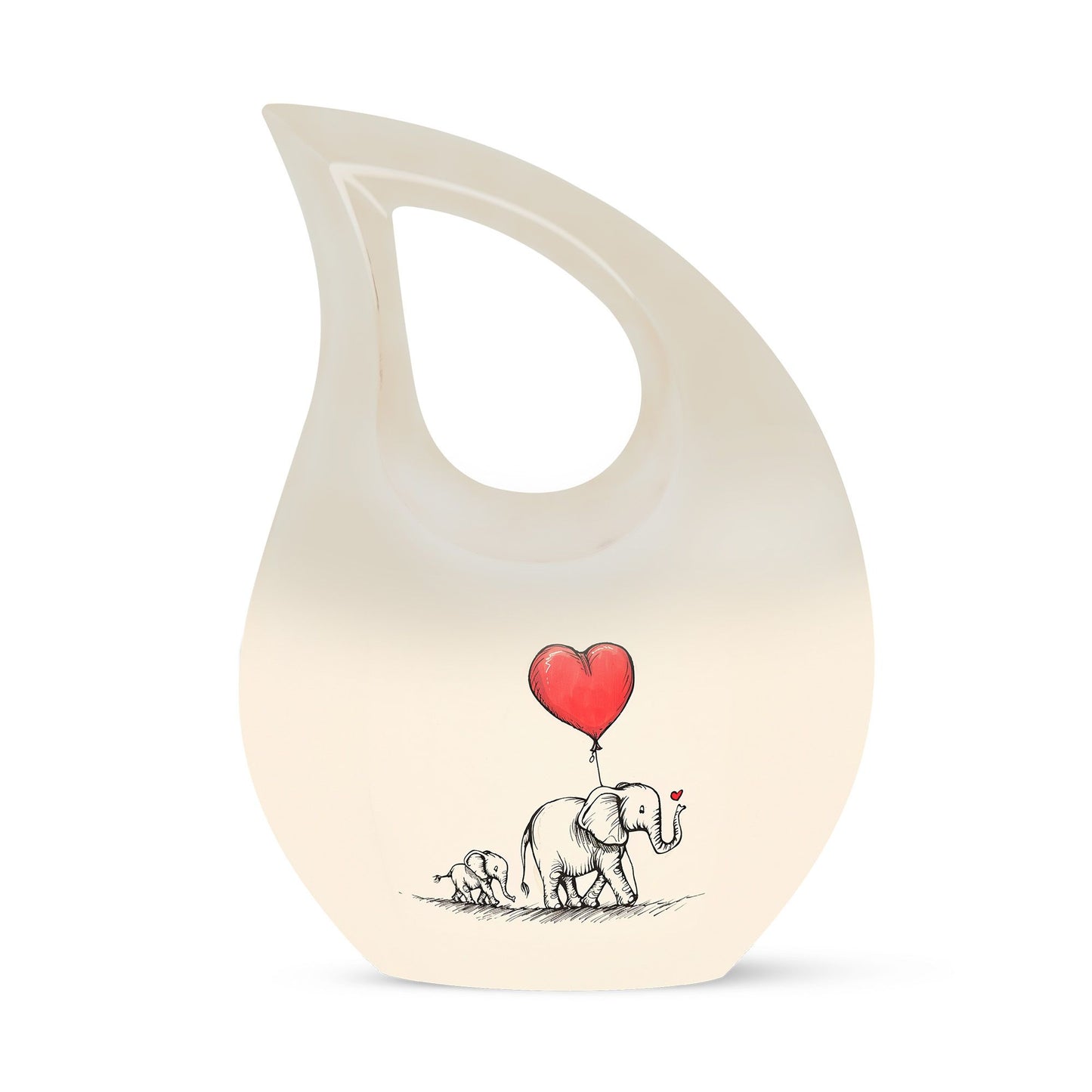 Personalized Elephant Keepsake Urn for Human Ashes - 10-inch, 200 cu in - Yatskia
