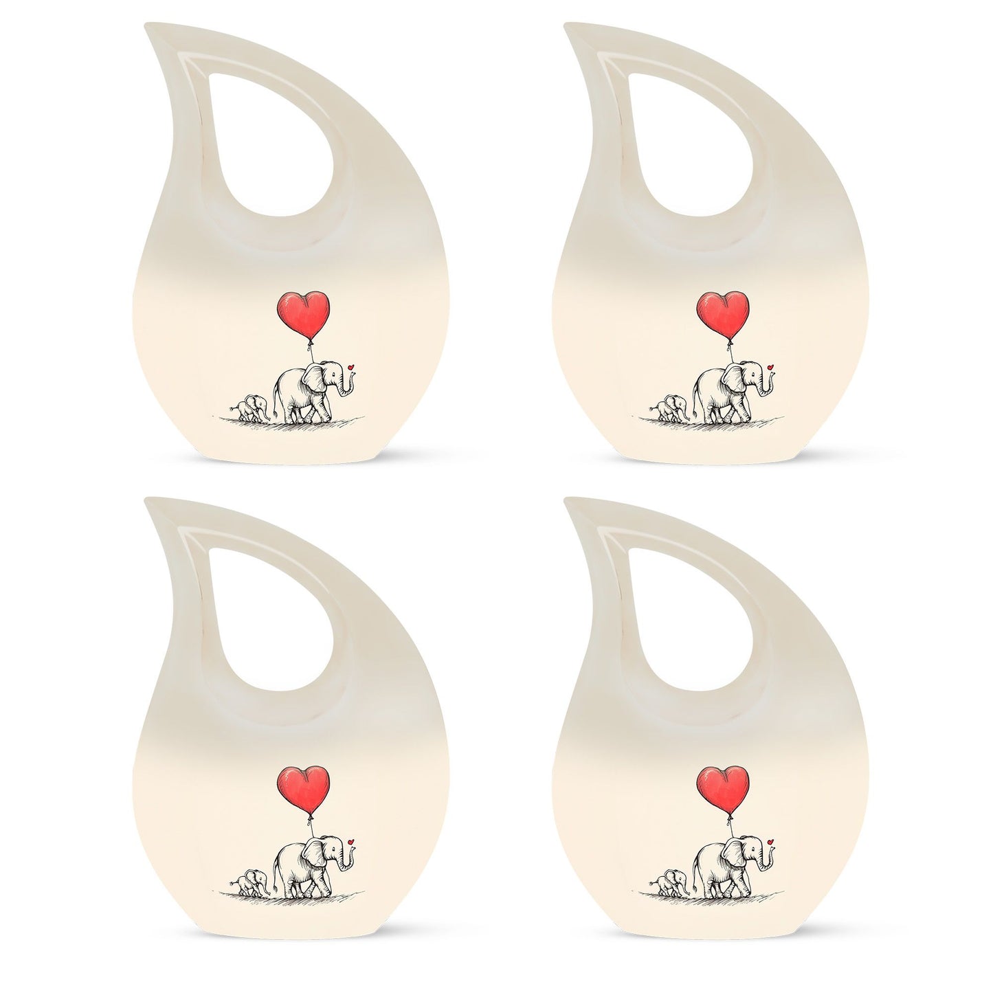 Personalized Elephant Keepsake Urn for Human Ashes - 10-inch, 200 cu in - Yatskia