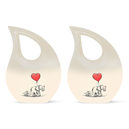 10-inch Elephant Family Cross Drop Memorial Urn