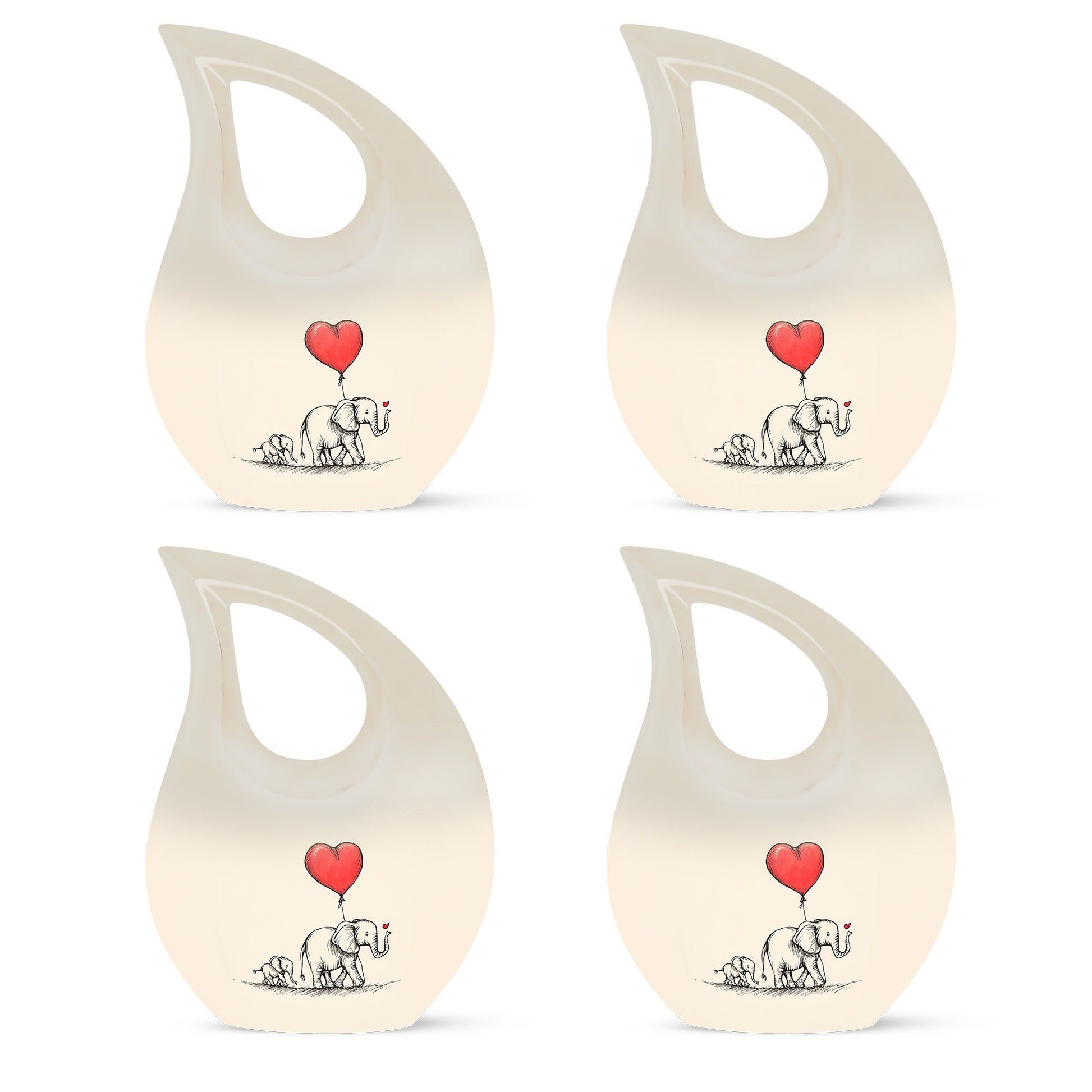 10-inch Elephant Family Cross Drop Memorial Urn