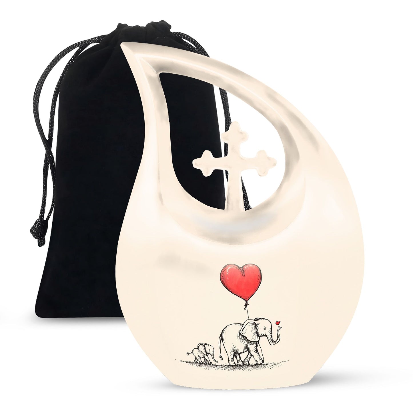 Personalized Elephant Keepsake Urn for Human Ashes - 10-inch, 200 cu in - Yatskia