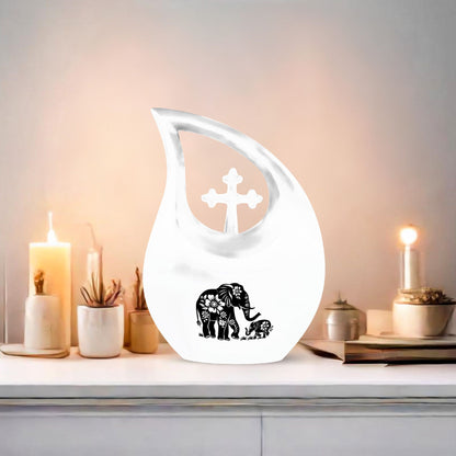 10-inch Elephant Family Urn