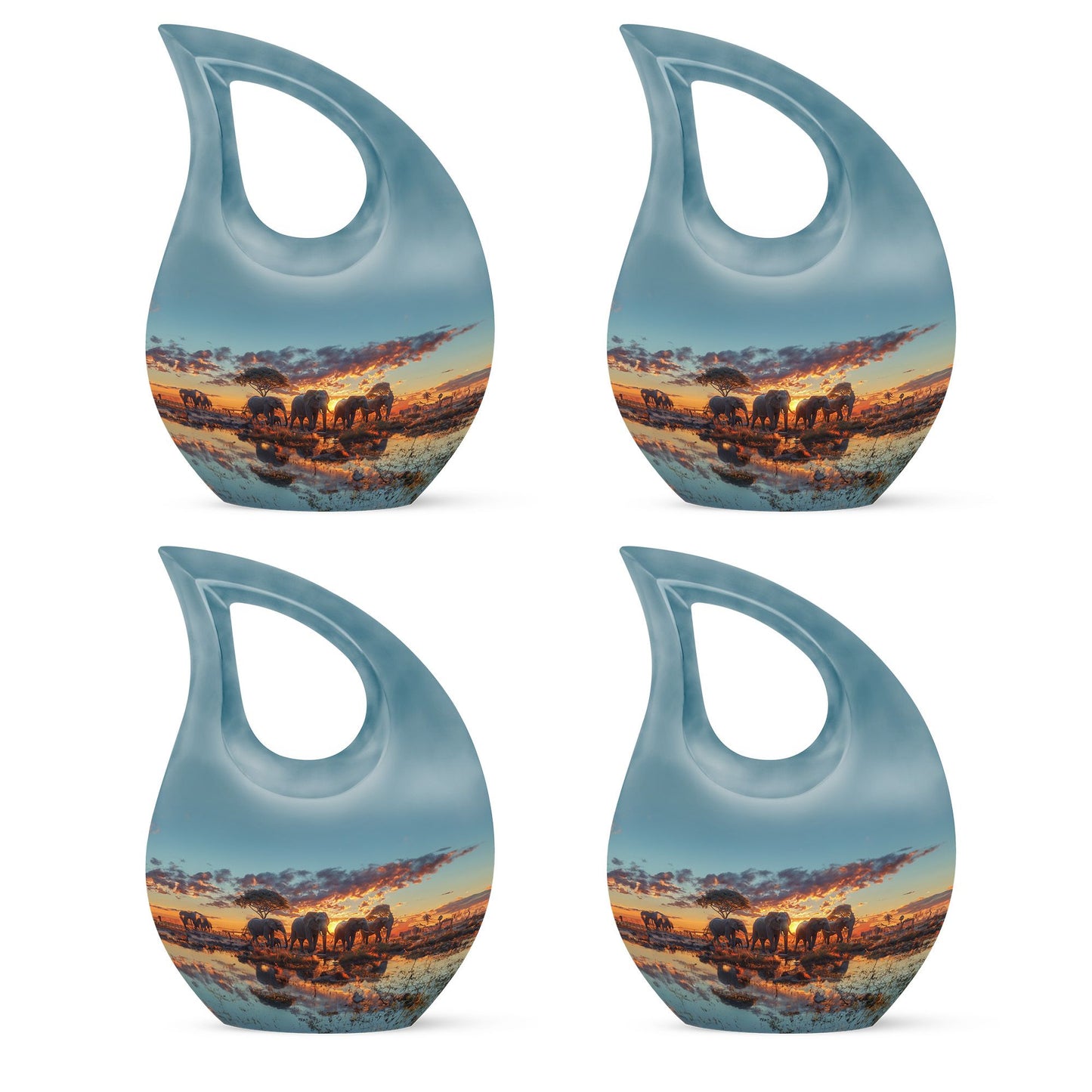 Personalized Elephant Cremation Urn for Human Ashes - 10-inch, 200 cu in - Yatskia