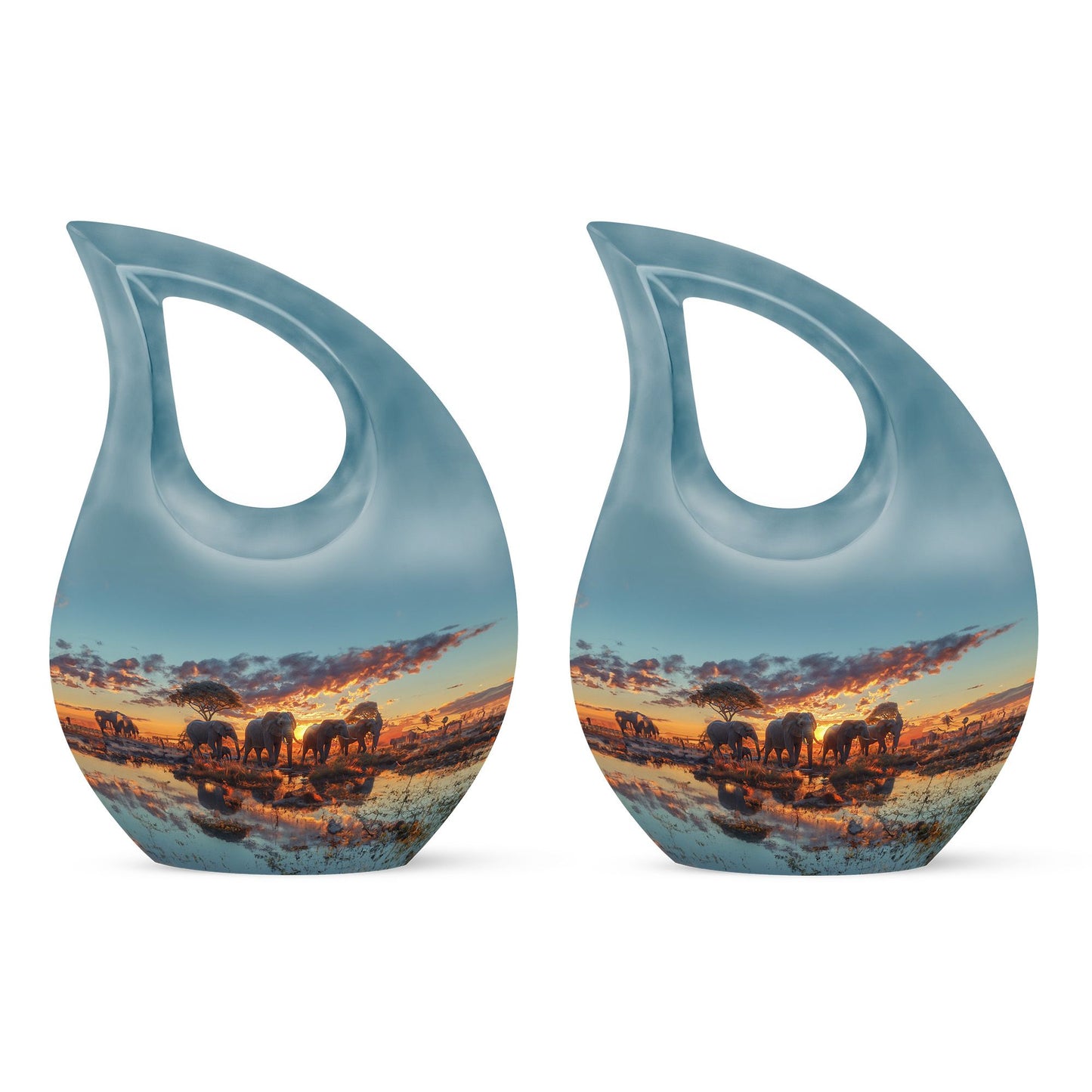 Personalized Elephant Cremation Urn for Human Ashes - 10-inch, 200 cu in - Yatskia