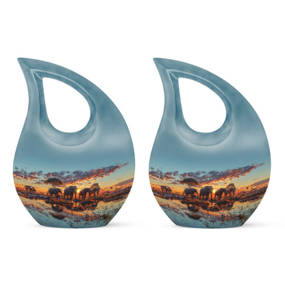Personalized Elephant Cremation Urn for Human Ashes - 10-inch, 200 cu in - Yatskia
