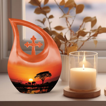 10 inch Elephant Family Urn 