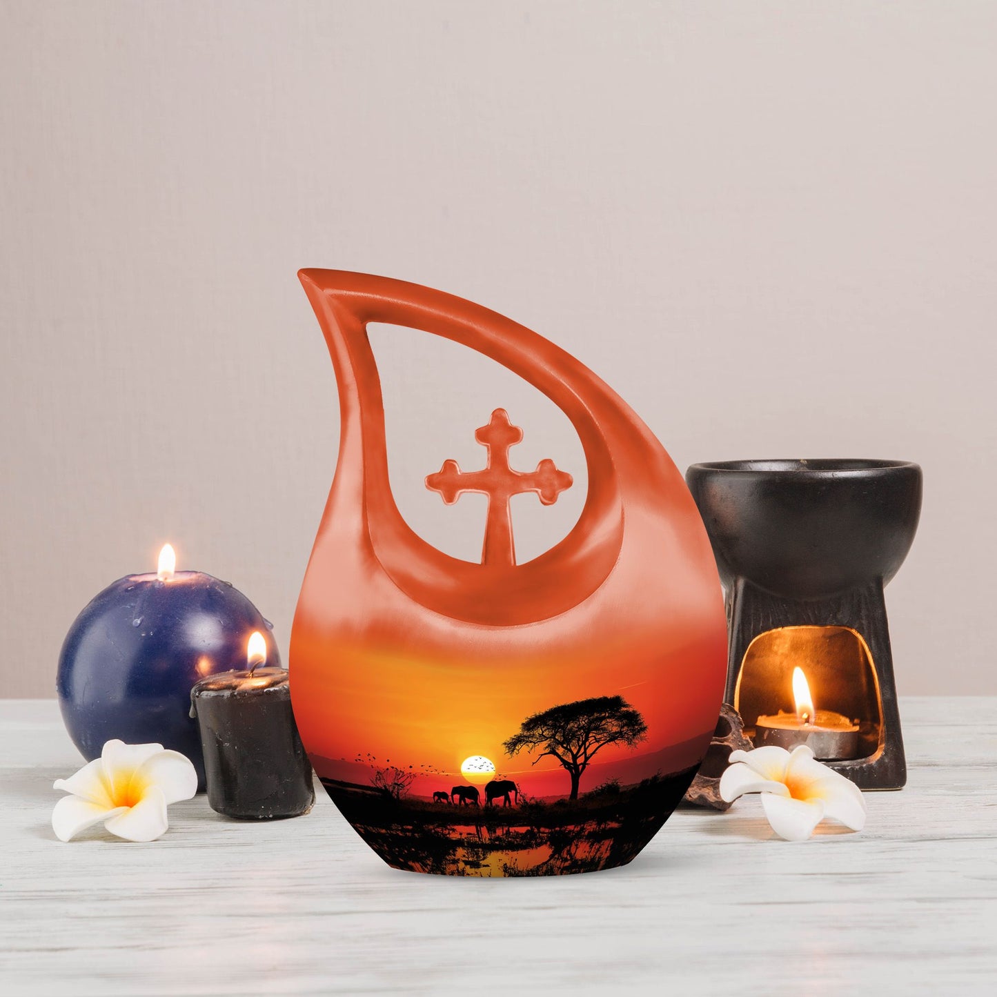 10 inch Elephant Family Urn 