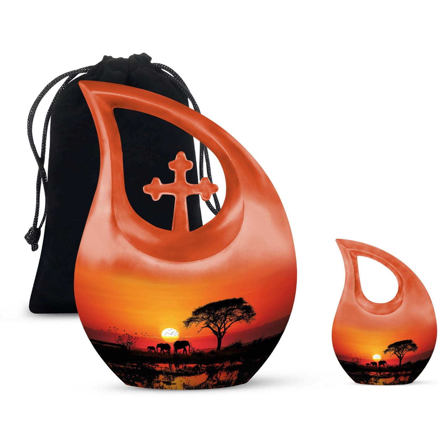 10 inch Elephant Family Urn 