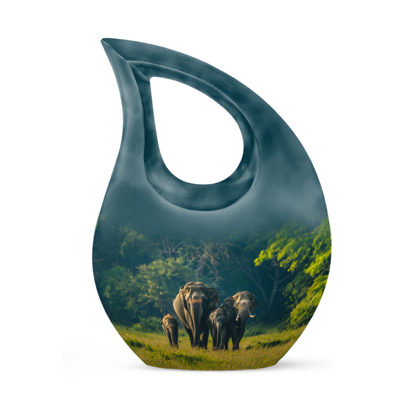 Personalized Elephant Memorial Urn for Human Ashes - 10-inch, 200 cu in - Yatskia