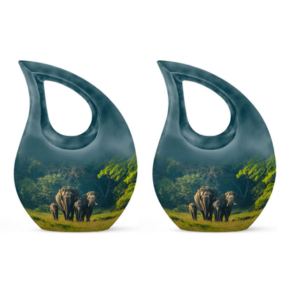 Personalized Elephant Memorial Urn for Human Ashes - 10-inch, 200 cu in - Yatskia