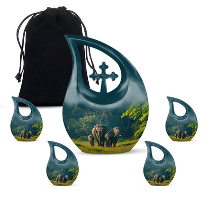 Personalized Elephant Memorial Urn for Human Ashes - 10-inch, 200 cu in - Yatskia