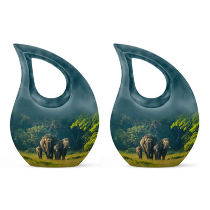 10-inch Elephant Family urn