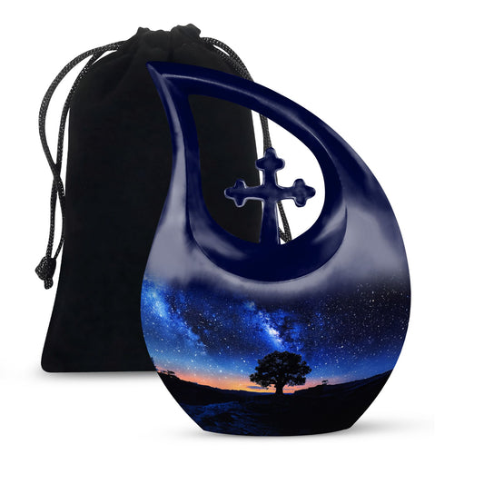 10-inch Cross Drop Milkyway Urn