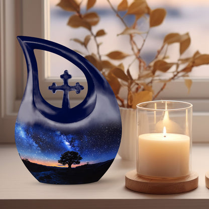 10-inch Cross Drop Milkyway Urn