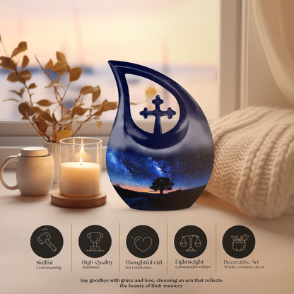 10-inch Cross Drop Milkyway Urn