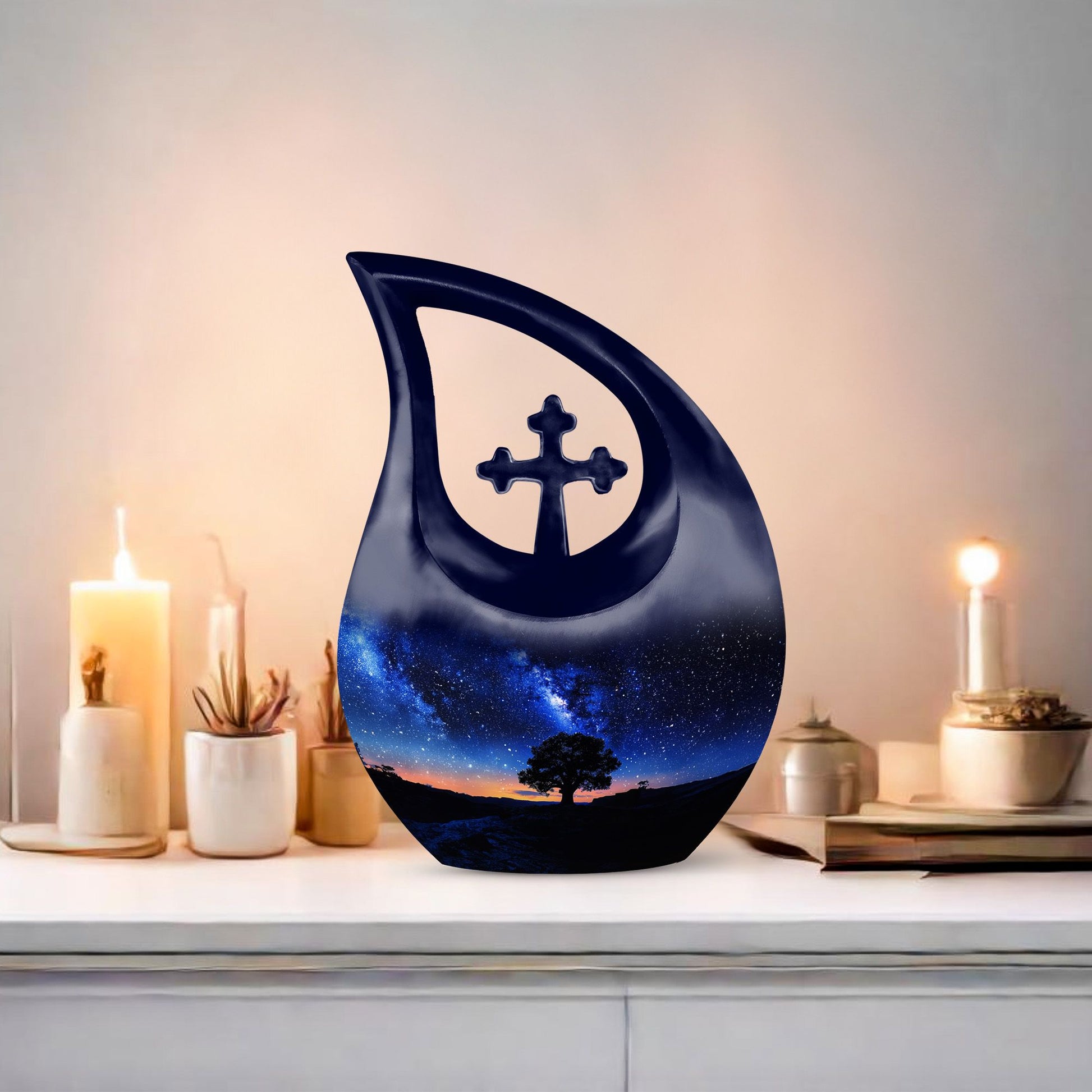 10-inch Cross Drop Milkyway Urn
