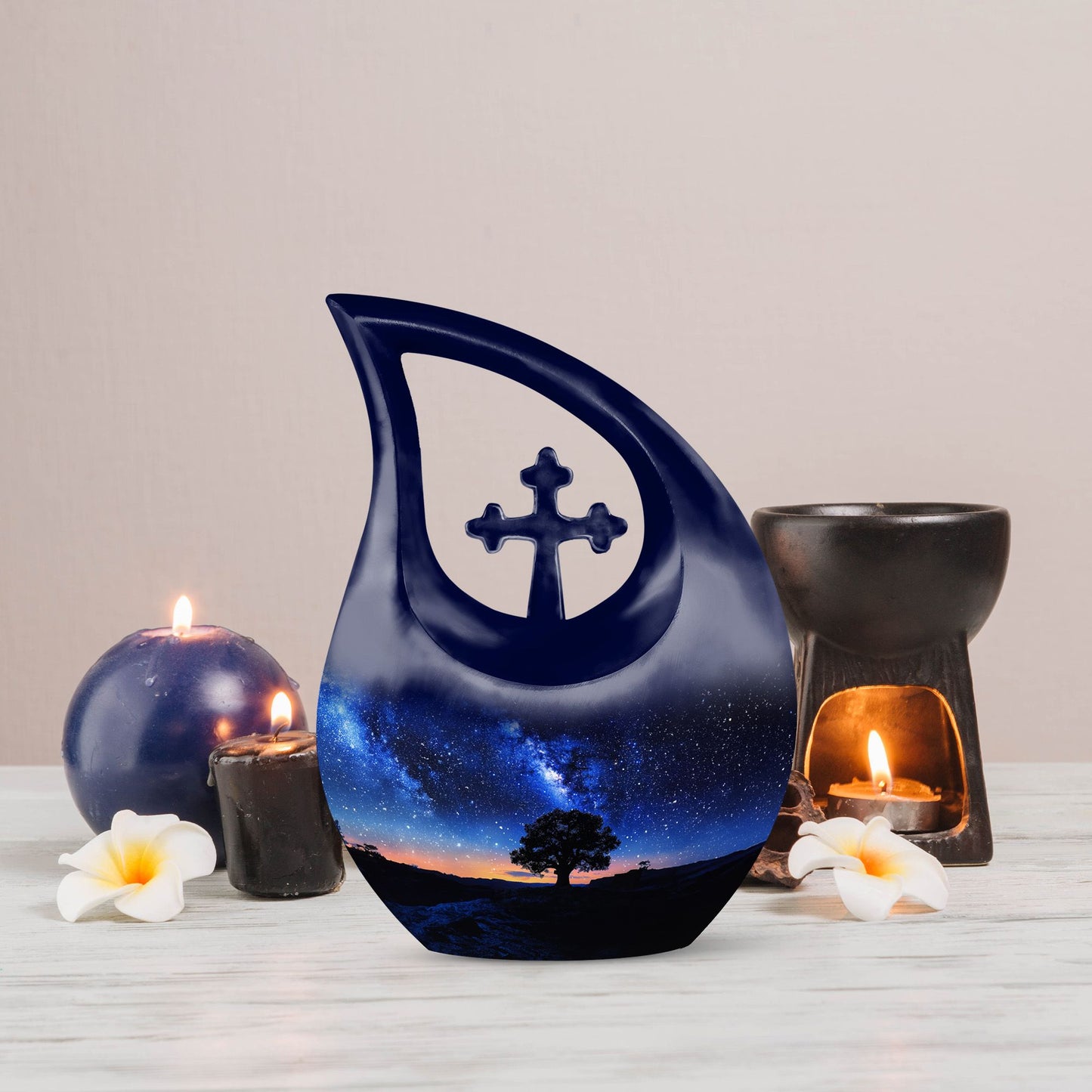 10-inch Cross Drop Milkyway Urn