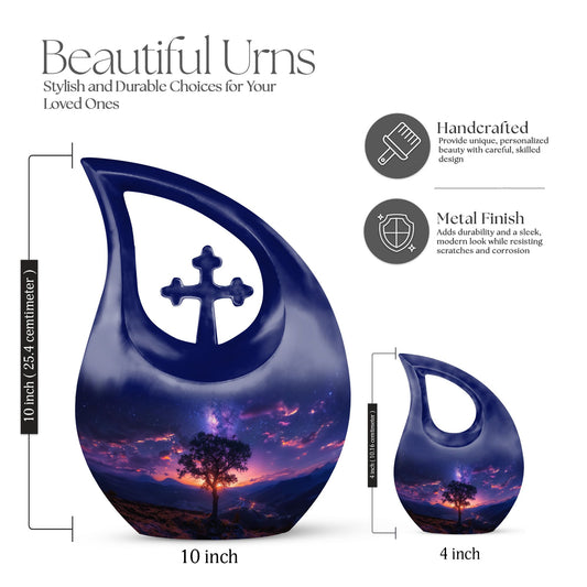 10-Inch Cross Drop design Milkyway Urn